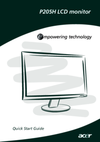 Zobrazit dokument Acer P205H Uživatelský manuál